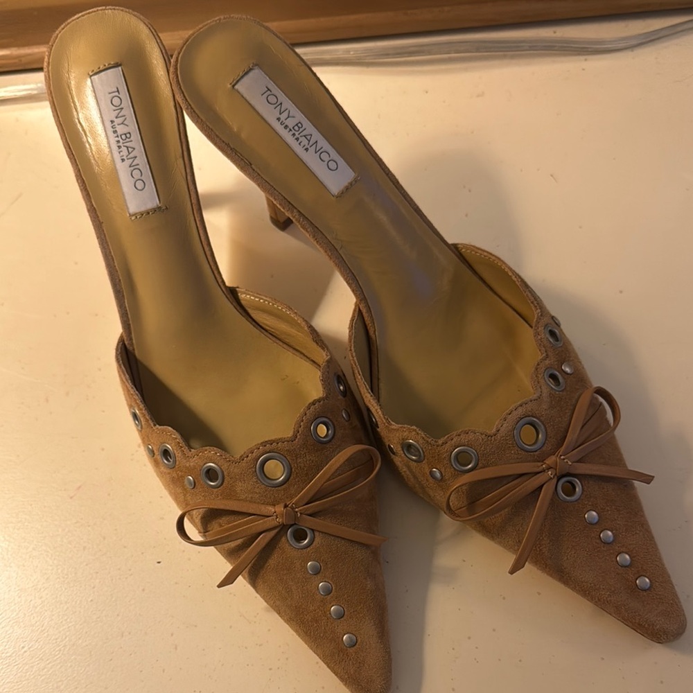 Tony Bianco Tan Heels with Suede Finish